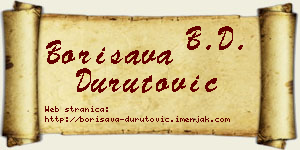 Borisava Durutović vizit kartica